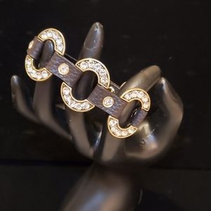 Starlet Brown Leather Crystal Rhinestone Wrap Bra